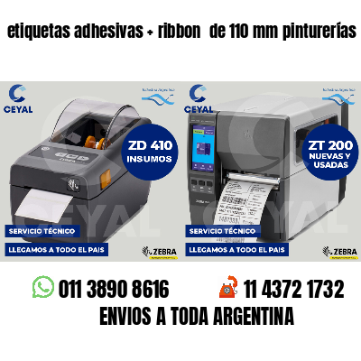 etiquetas adhesivas   ribbon  de 110 mm pinturerías