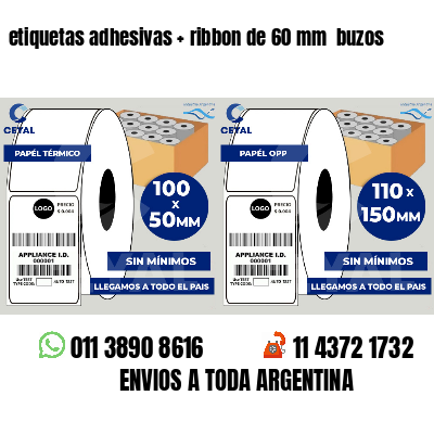 etiquetas adhesivas ribbon de 60 mm buzos