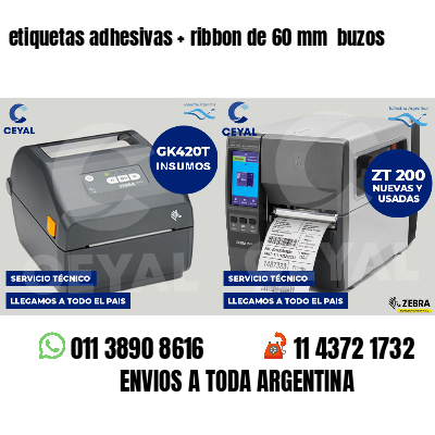 etiquetas adhesivas ribbon de 60 mm buzos