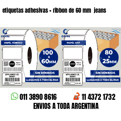 etiquetas adhesivas ribbon de 60 mm jeans