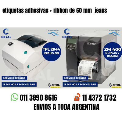 etiquetas adhesivas ribbon de 60 mm jeans
