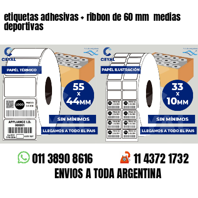 etiquetas adhesivas ribbon de 60 mm medias deportivas
