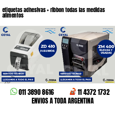 etiquetas adhesivas   ribbon todas las medidas alimentos