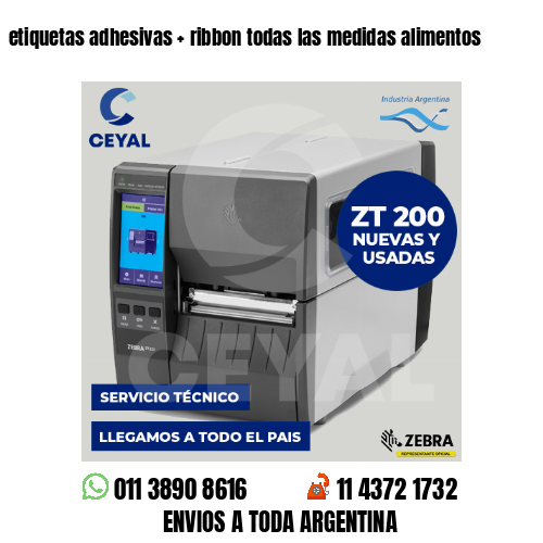 etiquetas adhesivas   ribbon todas las medidas alimentos