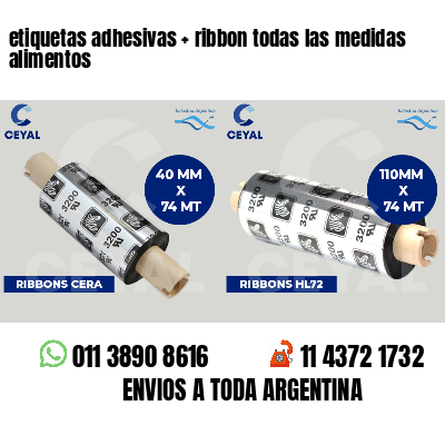 etiquetas adhesivas   ribbon todas las medidas alimentos