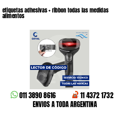 etiquetas adhesivas   ribbon todas las medidas alimentos