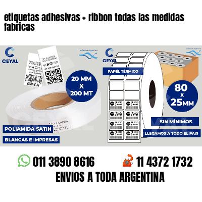 etiquetas adhesivas   ribbon todas las medidas fabricas