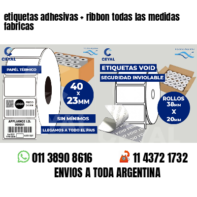 etiquetas adhesivas   ribbon todas las medidas fabricas