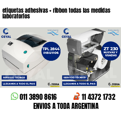 etiquetas adhesivas   ribbon todas las medidas laboratorios