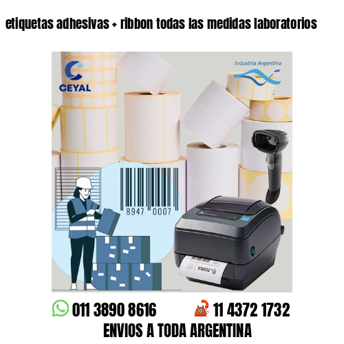 etiquetas adhesivas   ribbon todas las medidas laboratorios