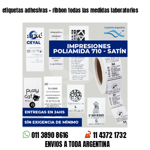 etiquetas adhesivas   ribbon todas las medidas laboratorios