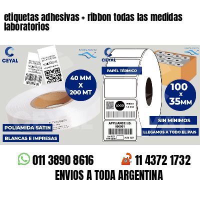 etiquetas adhesivas   ribbon todas las medidas laboratorios