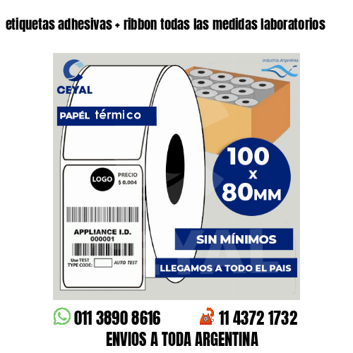 etiquetas adhesivas   ribbon todas las medidas laboratorios