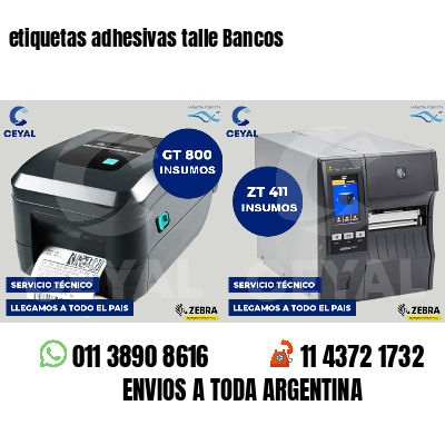 etiquetas adhesivas talle Bancos