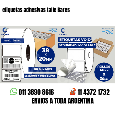 etiquetas adhesivas talle Bares