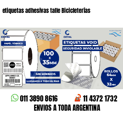 etiquetas adhesivas talle Bicicleterías