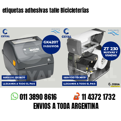 etiquetas adhesivas talle Bicicleterías