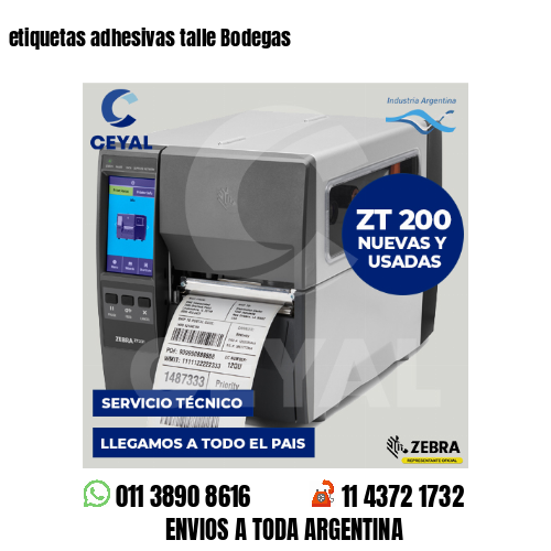 etiquetas adhesivas talle Bodegas
