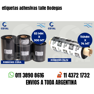 etiquetas adhesivas talle Bodegas