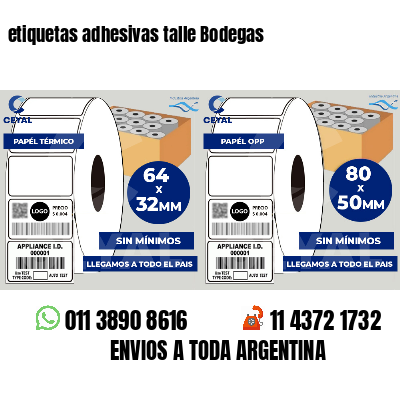 etiquetas adhesivas talle Bodegas