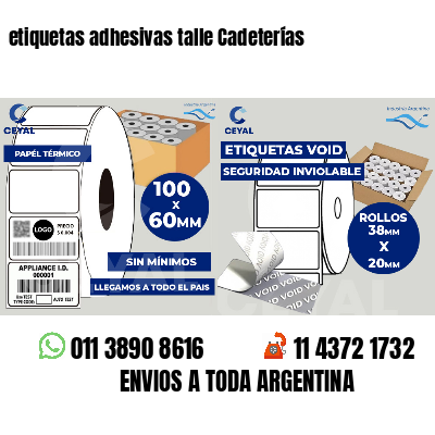 etiquetas adhesivas talle Cadeterías