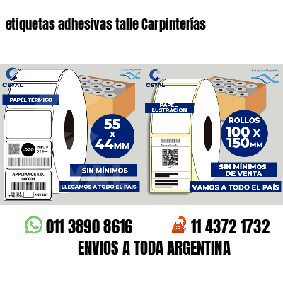 etiquetas adhesivas talle Carpinterías