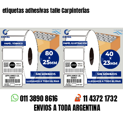 etiquetas adhesivas talle Carpinterías