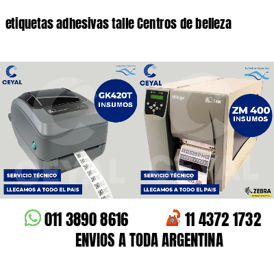 etiquetas adhesivas talle Centros de belleza
