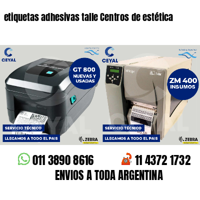etiquetas adhesivas talle Centros de estética