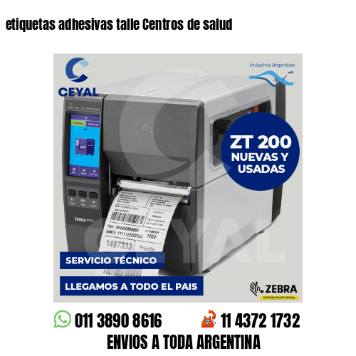 etiquetas adhesivas talle Centros de salud