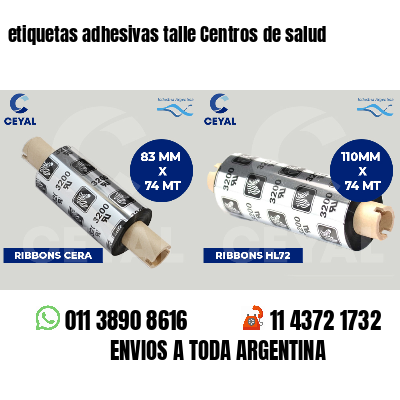 etiquetas adhesivas talle Centros de salud