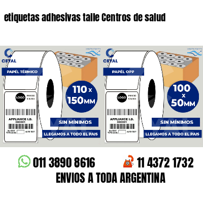 etiquetas adhesivas talle Centros de salud