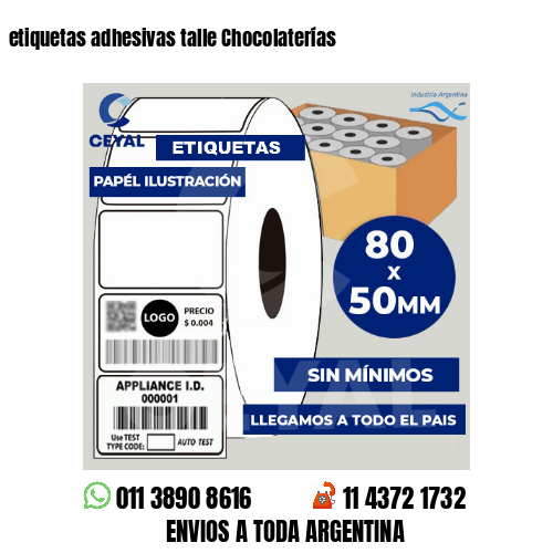 etiquetas adhesivas talle Chocolaterías