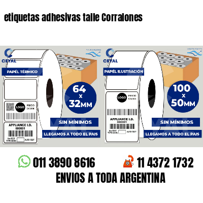 etiquetas adhesivas talle Corralones