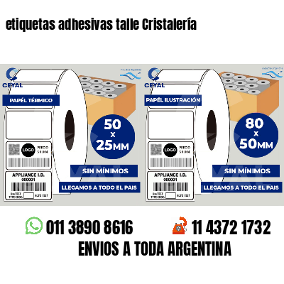 etiquetas adhesivas talle Cristalería