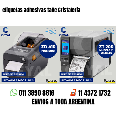 etiquetas adhesivas talle Cristalería