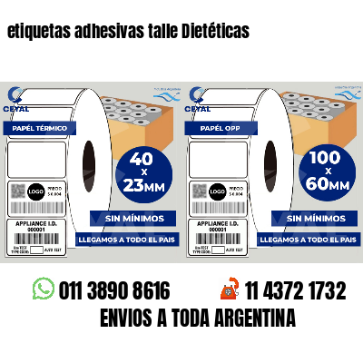 etiquetas adhesivas talle Dietéticas