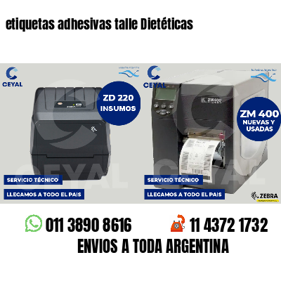 etiquetas adhesivas talle Dietéticas