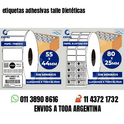 etiquetas adhesivas talle Dietéticas