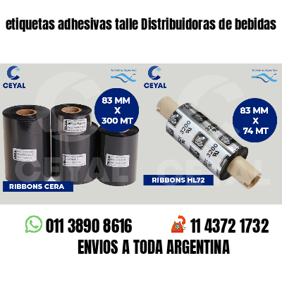 etiquetas adhesivas talle Distribuidoras de bebidas