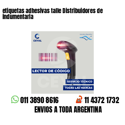 etiquetas adhesivas talle Distribuidores de indumentaria
