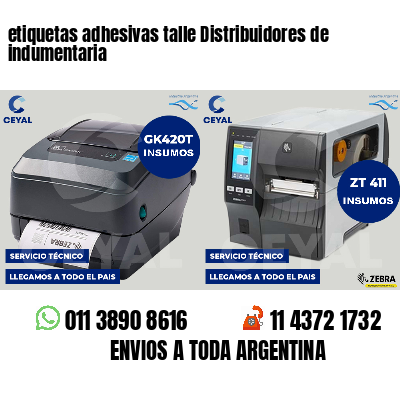 etiquetas adhesivas talle Distribuidores de indumentaria