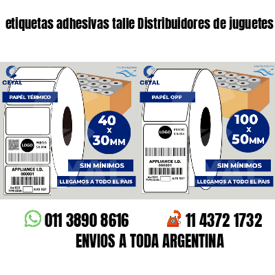 etiquetas adhesivas talle Distribuidores de juguetes