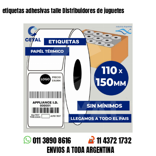 etiquetas adhesivas talle Distribuidores de juguetes