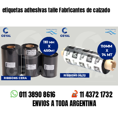 etiquetas adhesivas talle Fabricantes de calzado