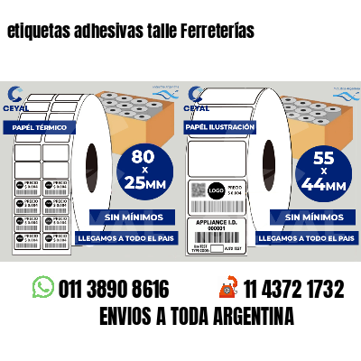 etiquetas adhesivas talle Ferreterías