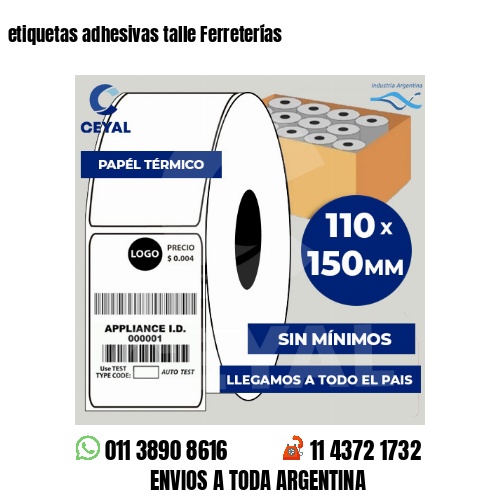 etiquetas adhesivas talle Ferreterías