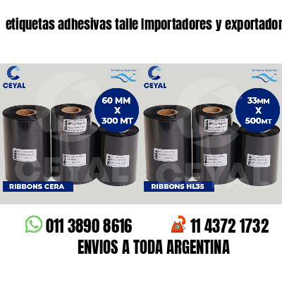 etiquetas adhesivas talle Importadores y exportadores