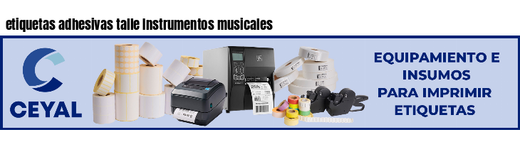 etiquetas adhesivas talle Instrumentos musicales