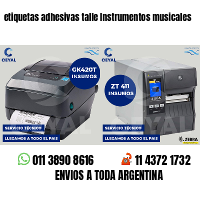 etiquetas adhesivas talle Instrumentos musicales